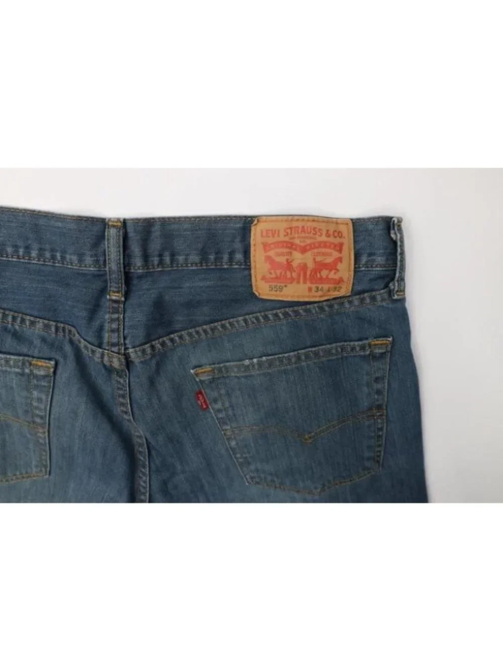 Vintage Y2K Levis 559 Mens 34x32 Faded Relaxed Straight Wide Leg Denim Jeans